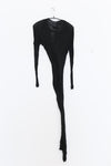 Marc le bihan shoulder lace long -sleeved dress 2864 black